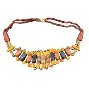 Boho Wooden Bead Belt Tribal Statement Belt  Adjustable Coachella Festival